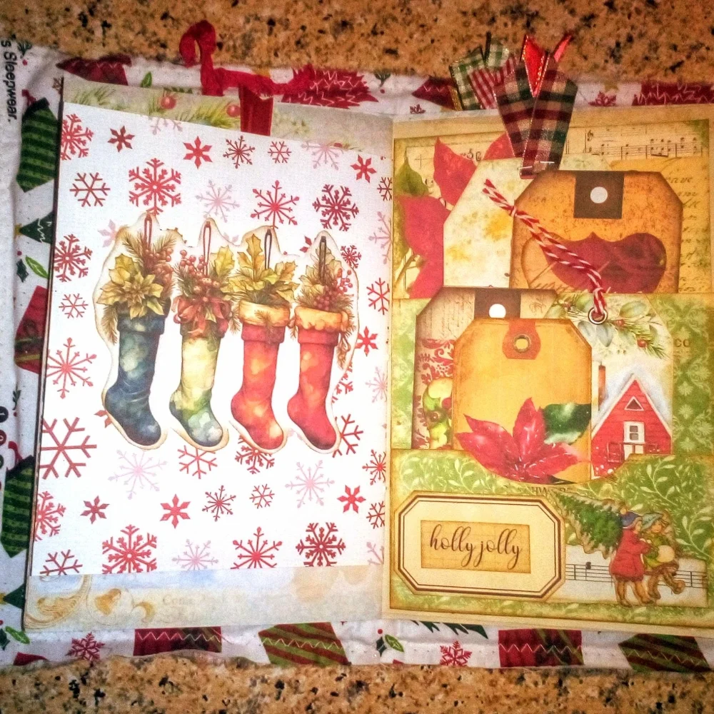 🎄Holly Jolly Elegant 🎀Christmas Holiday  Vintage Journal🎄